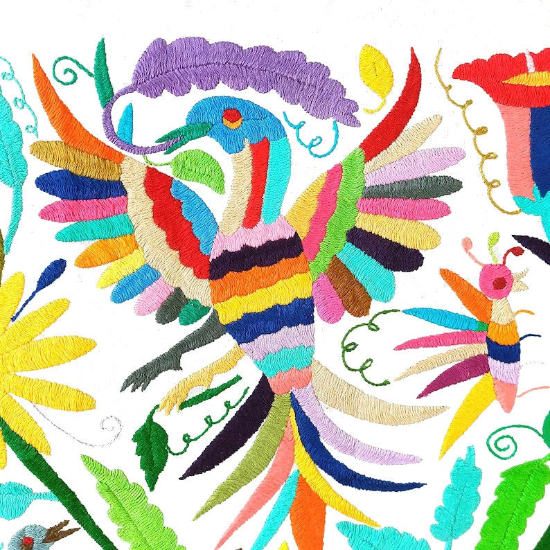 Set of 4 | Mexican Decorative Cushion Covers | Otomi Design Covers | Cotton Linen Fabric | Embroidered | With OR Without Insert